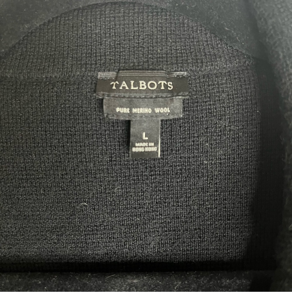 Talbots Pure Merino Wool Black Blazer Jacket Size L - Picture 5 of 8